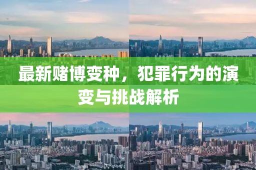 最新賭博變種，犯罪行為的演變與挑戰(zhàn)解析