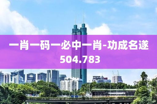 一肖一碼一必中一肖-功成名遂 504.783