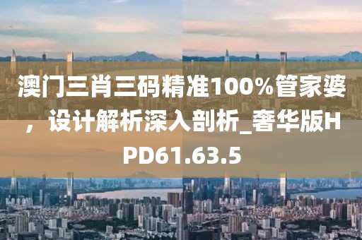 澳門三肖三碼精準(zhǔn)100%管家婆，設(shè)計(jì)解析深入剖析_奢華版HPD61.63.5
