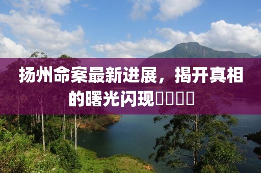 揚州命案最新進展，揭開真相的曙光閃現(xiàn)????
