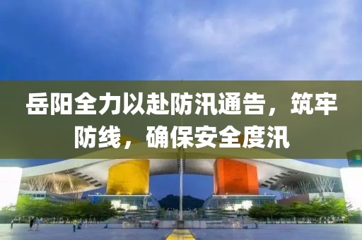 岳陽全力以赴防汛通告，筑牢防線，確保安全度汛