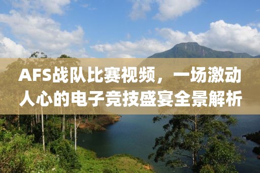 AFS戰(zhàn)隊比賽視頻，一場激動人心的電子競技盛宴全景解析