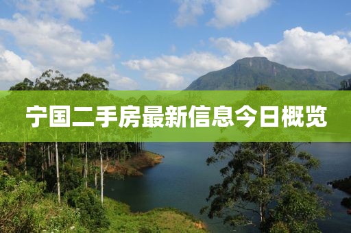 寧國二手房最新信息今日概覽