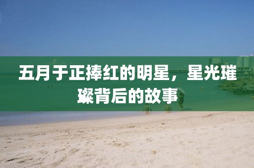 五月于正捧紅的明星，星光璀璨背后的故事
