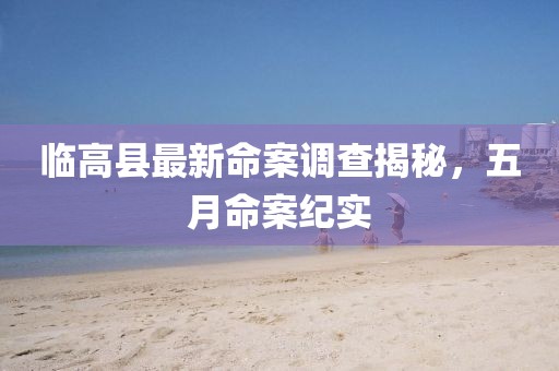 臨高縣最新命案調查揭秘，五月命案紀實