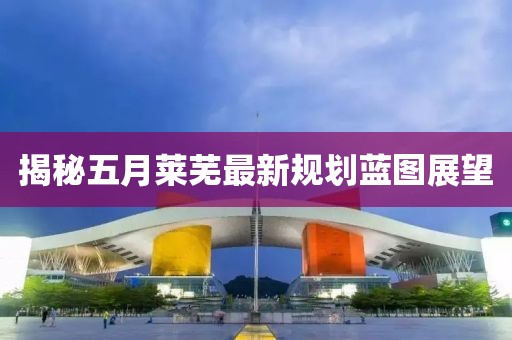 揭秘五月萊蕪最新規(guī)劃藍圖展望