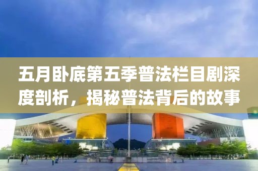五月臥底第五季普法欄目劇深度剖析，揭秘普法背后的故事