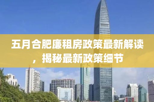 五月合肥廉租房政策最新解讀，揭秘最新政策細(xì)節(jié)