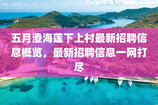 五月澄海蓮下上村最新招聘信息概覽，最新招聘信息一網(wǎng)打盡