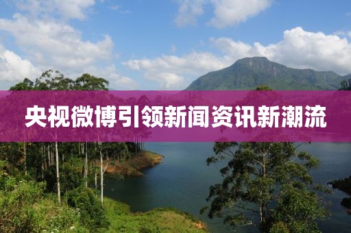 央視微博引領(lǐng)新聞資訊新潮流