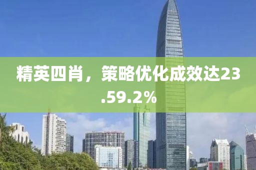 精英四肖，策略優(yōu)化成效達23.59.2%