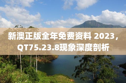 新澳正版全年免費資料 2023，QT75.23.8現(xiàn)象深度剖析